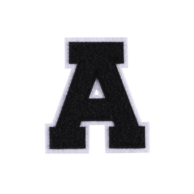 电脑绣花标贴布绣毛巾绣英文字母刺绣徽章服装辅料补丁雪尼尔布贴