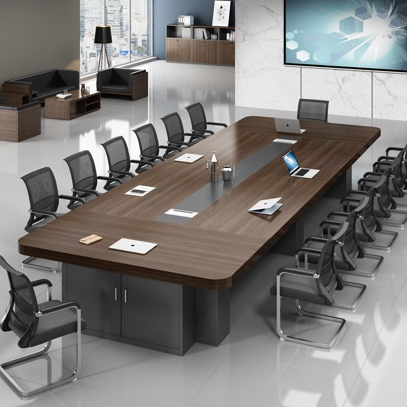 办公家具新款大型会议桌长桌简约现代办公桌会议室桌椅组合圆角桌