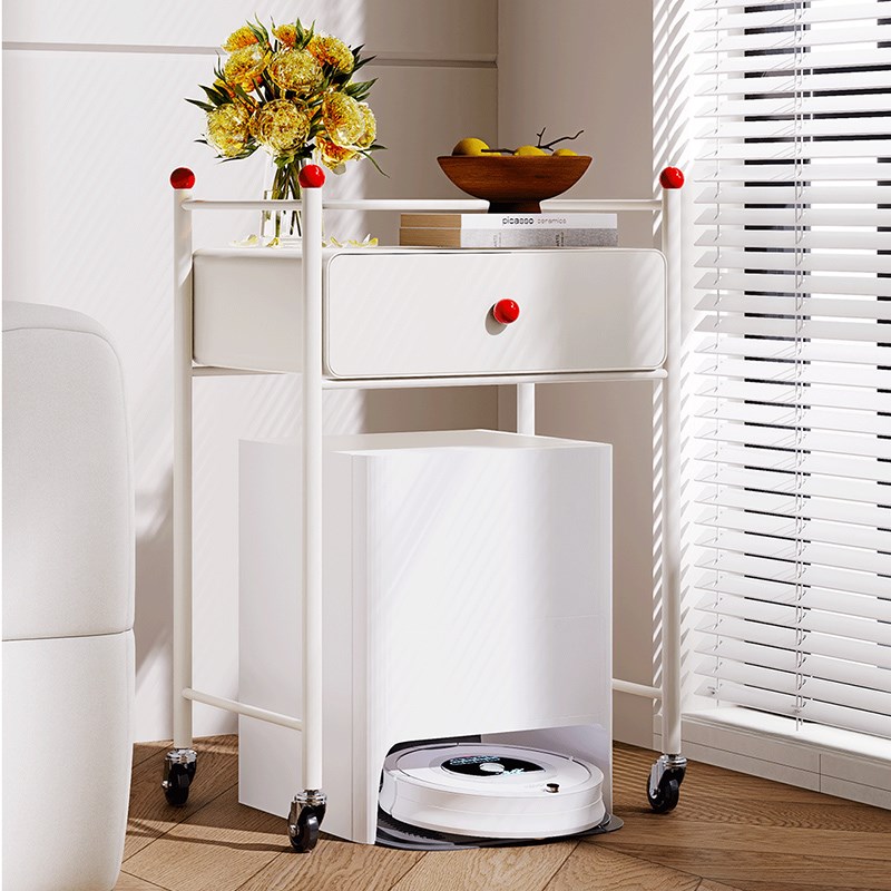 家用扫地机器人置物架客厅边几放置柜花盆果盆卫生用品多层整理架