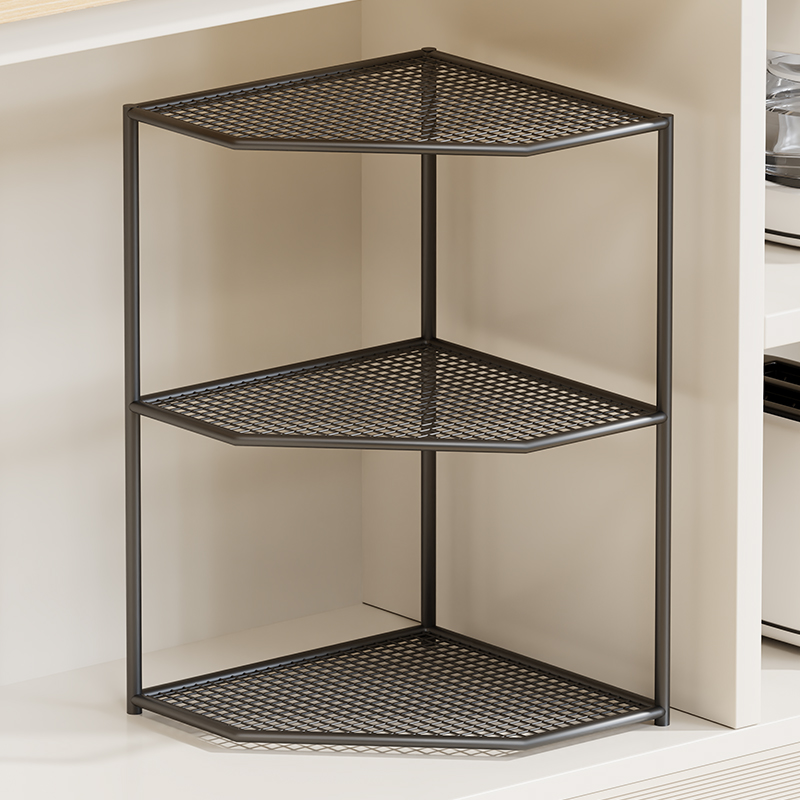 厨房转角置物架多层下水槽锅架台面墙角放锅三角支架锅具收纳架子