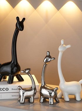 创意鹿摆件轻奢高档电视柜酒柜家居软装饰品客厅玄关高级感工艺品