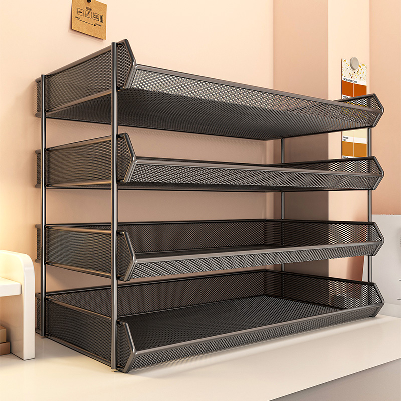 办公桌置物架文档收纳盒办公用品文档架桌面书架多层文档框文档夹