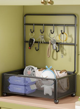 玄关钥匙收纳装饰盒摆件入户门口鞋柜上置物架桌面挂墙整理的神器