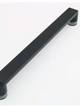 304不锈钢淋浴房拉手黑色方管玻璃门把手浴室推拉移门L型扶手440