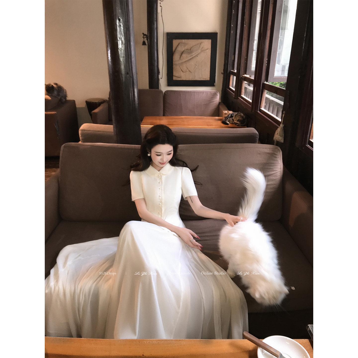 刘智贤【少女的祈祷】精致娃娃领收腰气质上衣千金感宫风优雅衬衫