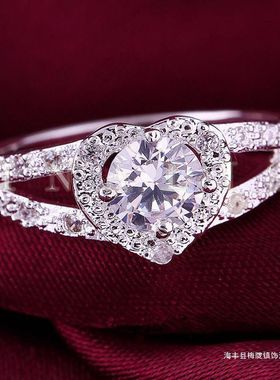 时尚心形戒指 速卖通Ebay外贸热卖 爱心女戒 欧美锆石外贸手饰