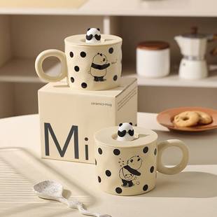 奶fufu杯子马克杯陶瓷带盖情侣杯网红可爱水杯女生超萌礼物早餐杯