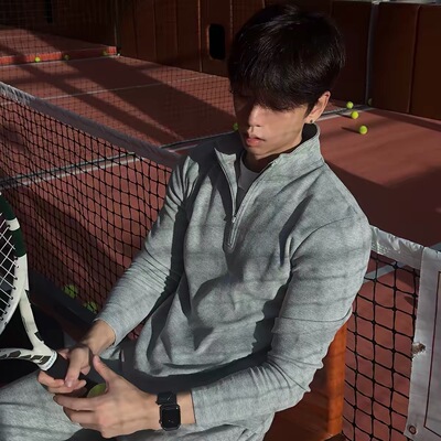 UDRT26AW钻石纹肌理感半拉链立领休闲通勤运动显壮透气重磅卫衣