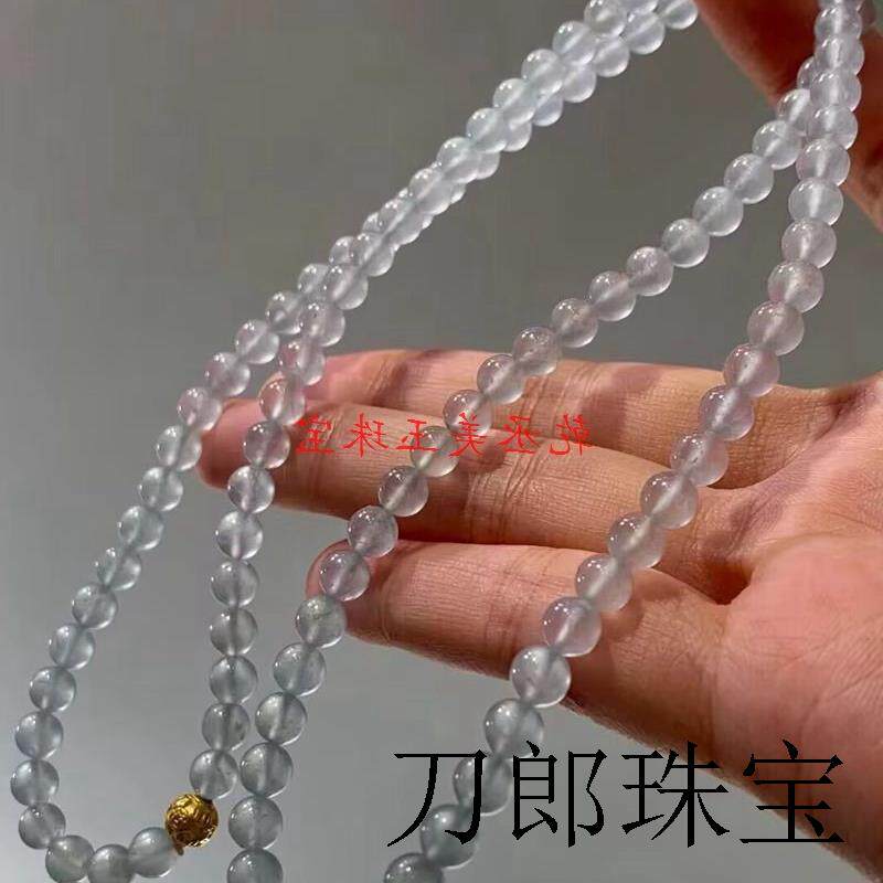 缅甸高端冰种水沫玉翡翠色伴生石手串单珠珠子配件戒面送父母精选