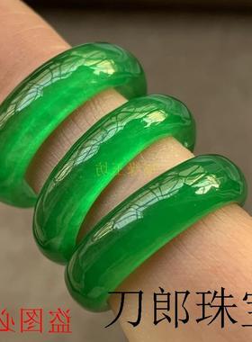 高端款缅甸老坑翡翠色戒指冰种