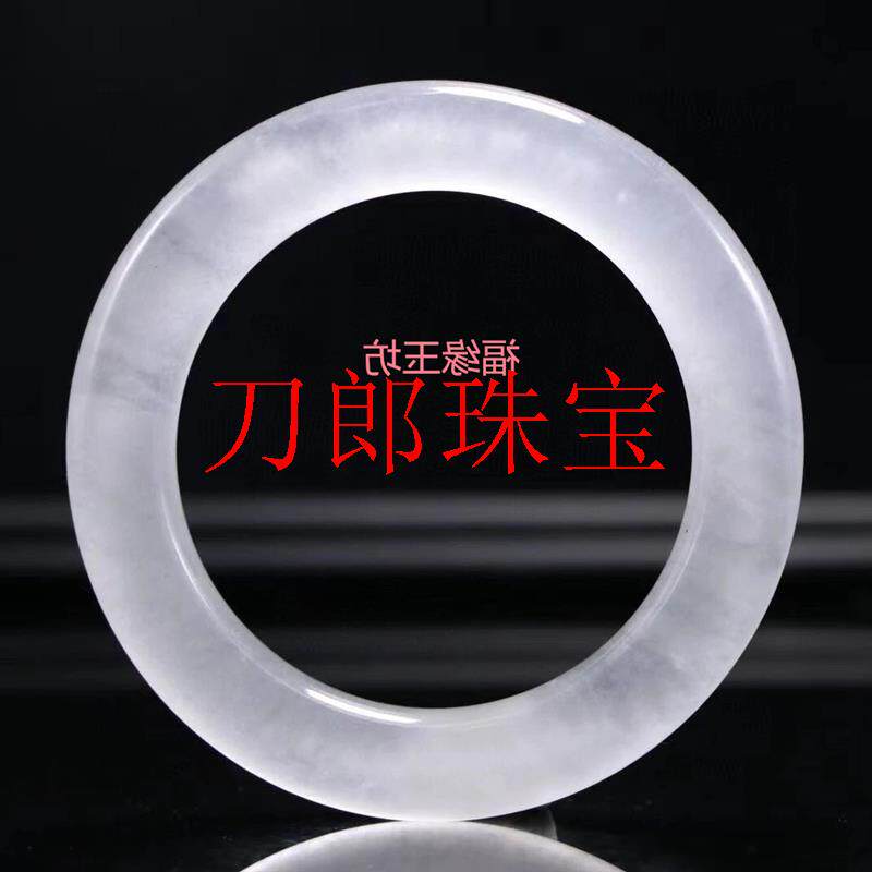 精品白玉手镯白月光高冰透蚕丝旺夫高贵气质平安镯圆镯气质送礼