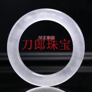精品白玉手镯白月光高冰透蚕丝旺夫高贵气质平安镯圆镯气质送礼