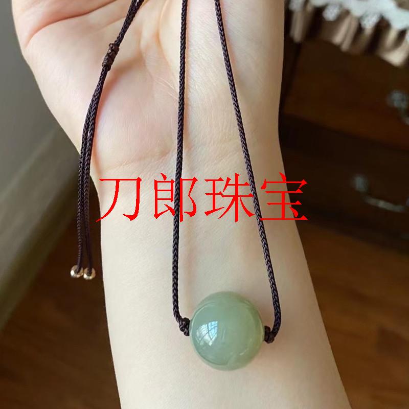 晴水料油青浅绿圆珠转运珠锁骨链