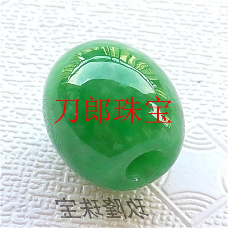 翡翠色路路通吊坠冰糯种满绿转运珠挂件女款锁骨链玉饰品送人送礼