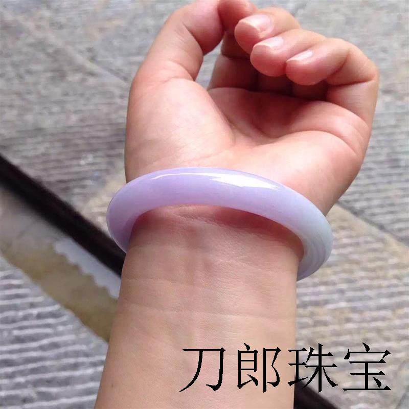 满紫玉石冰糯种处理飘绿春带彩圆