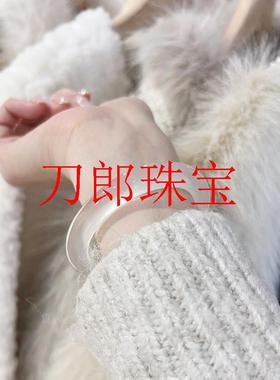 高冰种玉髓手镯白月光玛瑙荔枝冻小清新细圆款玉手镯百搭精品玉镯