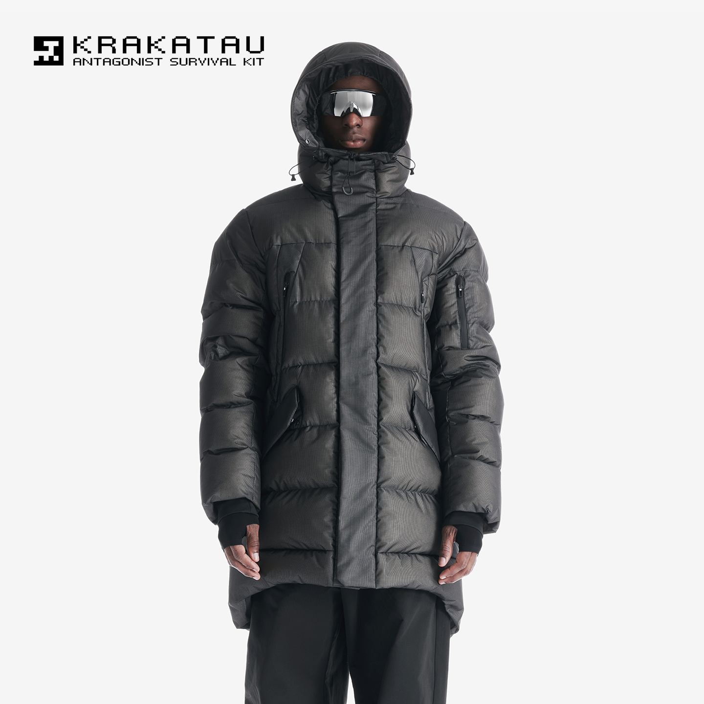 【机能服】KRAKATAU25年新款混合中长羽绒服男秋冬外套Qm565