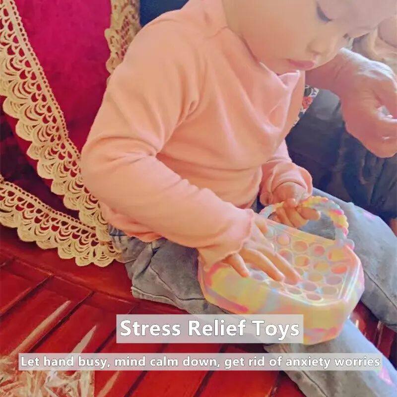 POP PURSE SILICONE SENSORY PUSH POP BUBBLE BAG CROSSBODY BAG