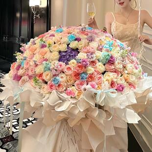 情人节99 999朵玫瑰多巴胺花束鲜花快递同城求婚生日礼物配送 199