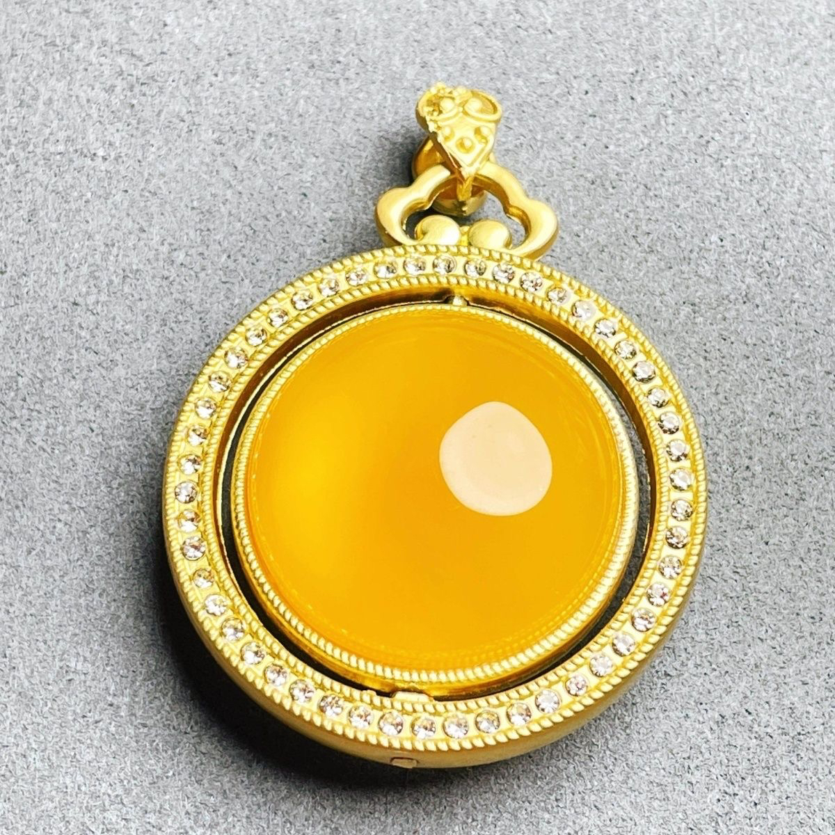 天然玉石玛瑙玉髓吊坠女款项链圆珠链时尚大气款简约颈链弥勒佛