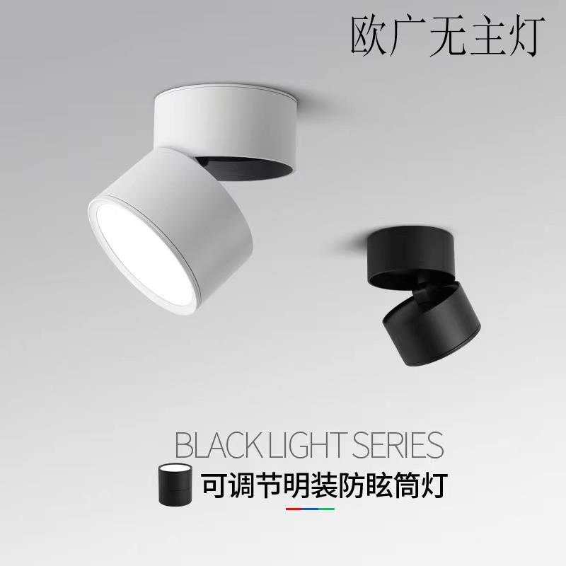 明装筒灯可调角度折叠天花灯客厅家用背景墙吸顶款射灯商用无主灯
