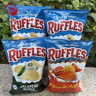 美国原装进口薯片零食小吃如福司火辣波浪形薯片Jalapeno Ruffles