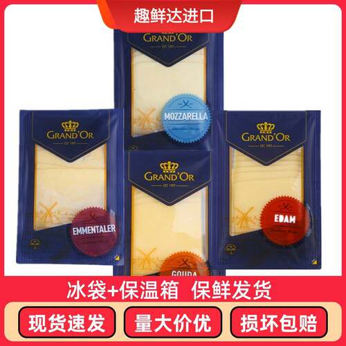 格兰特大孔干 干酪片160g 芝士片奶酪片三明治原料高达味芝士片