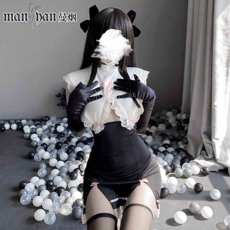 万圣节女仆连衣裙修女服包臀裙
