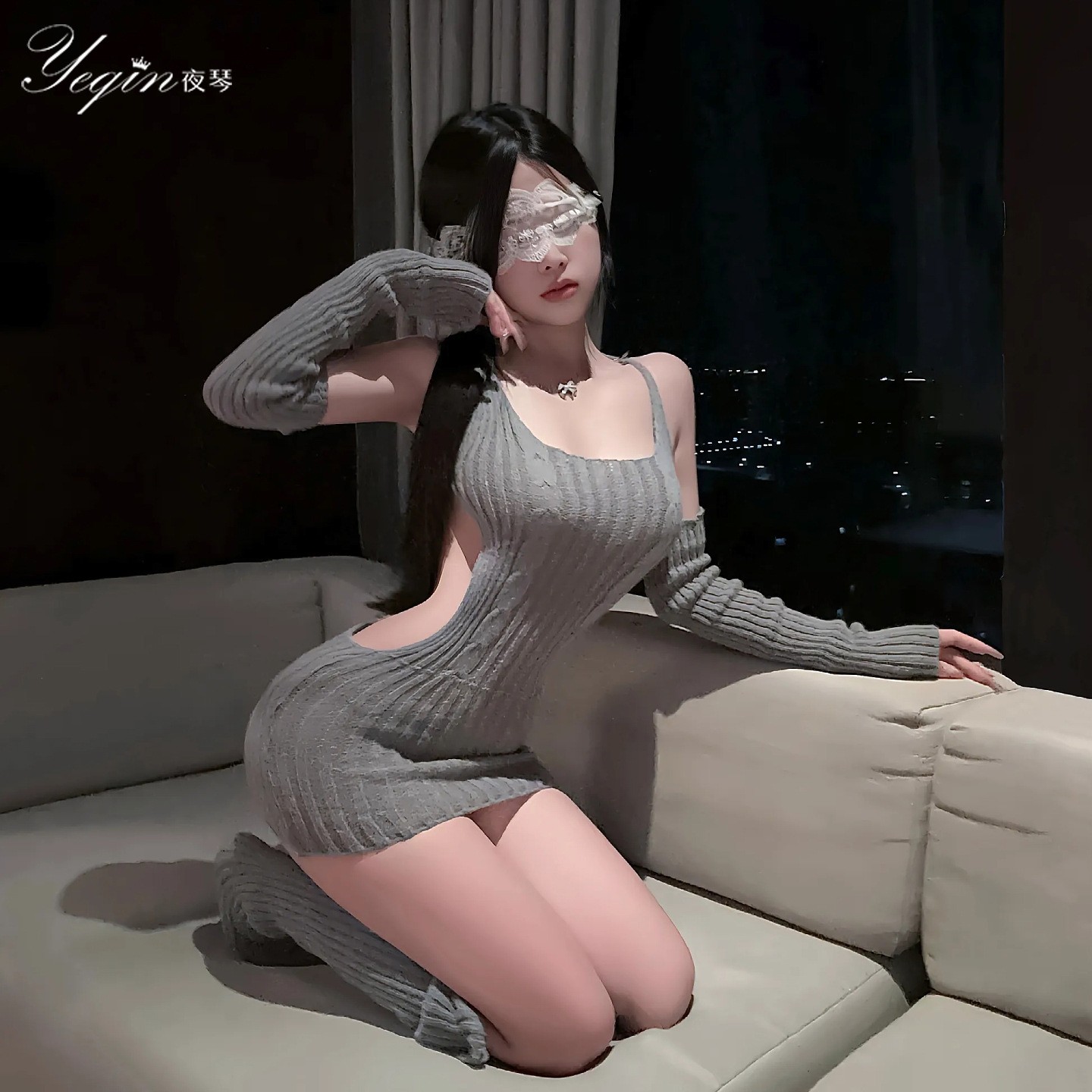 吊带针织毛衣包臀连衣裙睡衣内衣
