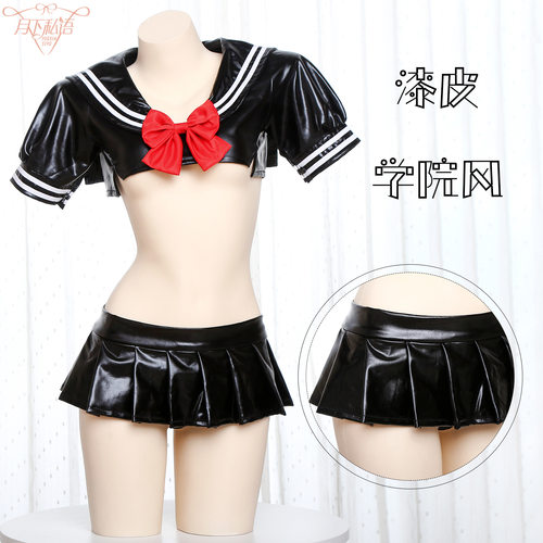 漆皮JK制服日系性感蝴蝶结校服