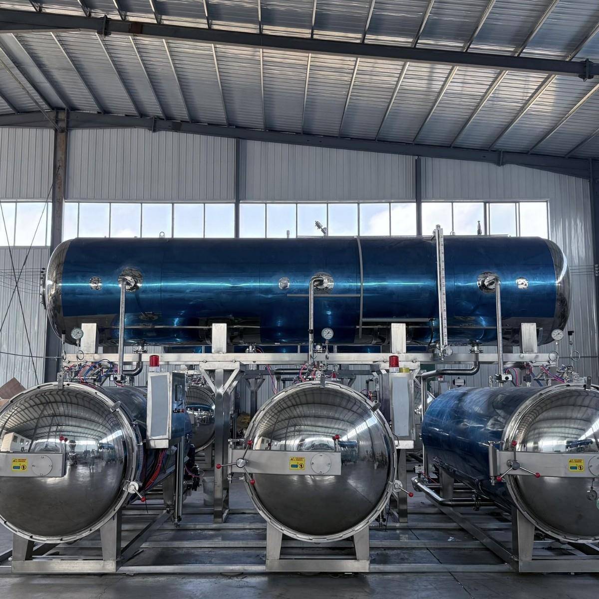 牛肉干高温高压灭菌设备喷淋式肉制品灭菌釜鸭蛋早餐粥杀菌锅