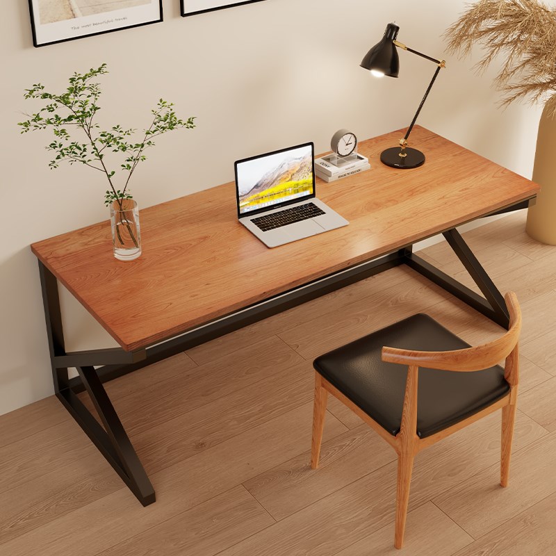 实木K字型c电脑桌樱桃木书桌黑胡桃木桌子家用办公桌北欧学习桌