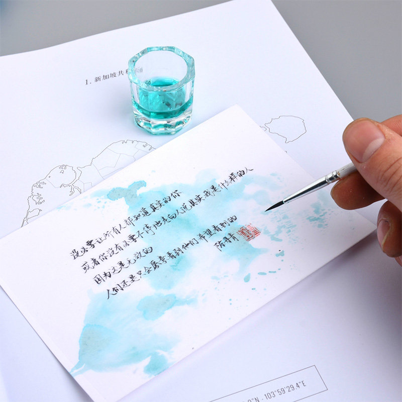手绘染卡a荷兰空白卡彩墨纸明信片手写创意diy水彩卡片硬质白色留
