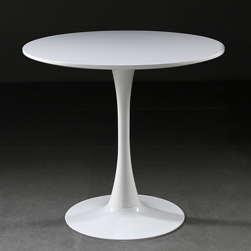 简约休闲餐桌白色北欧咖啡桌奶茶洽谈桌子ins郁金香Y阳台小圆桌椅