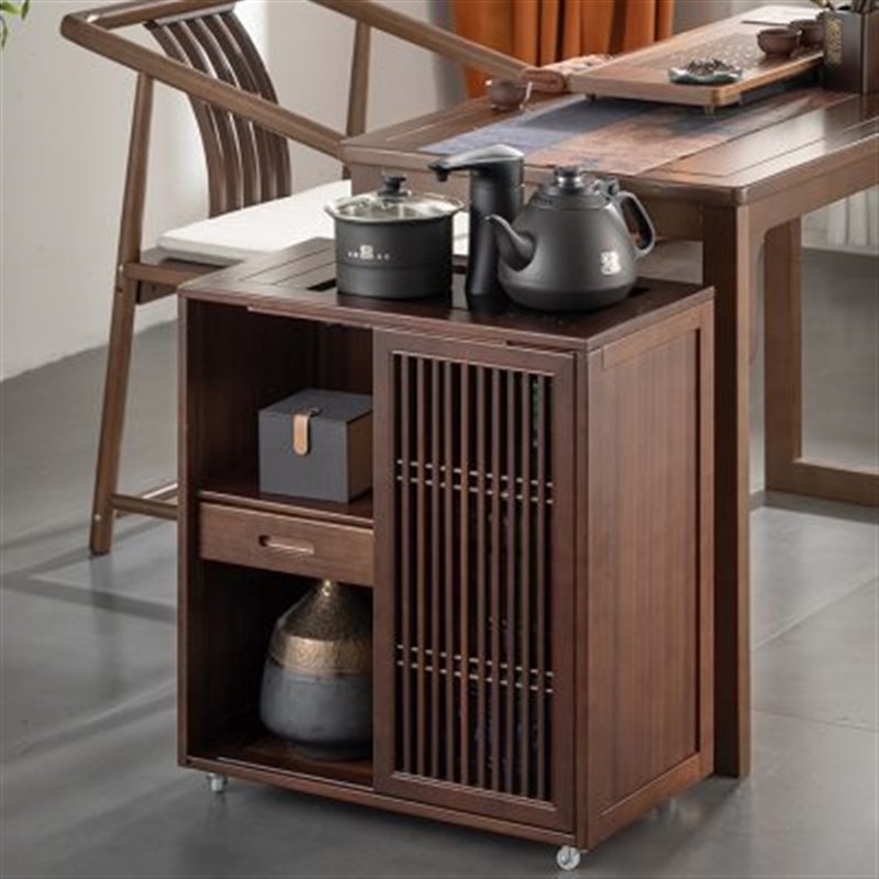 新中式实木茶水h柜办公客厅家用移动茶台小茶桌茶车茶几烧水壶一
