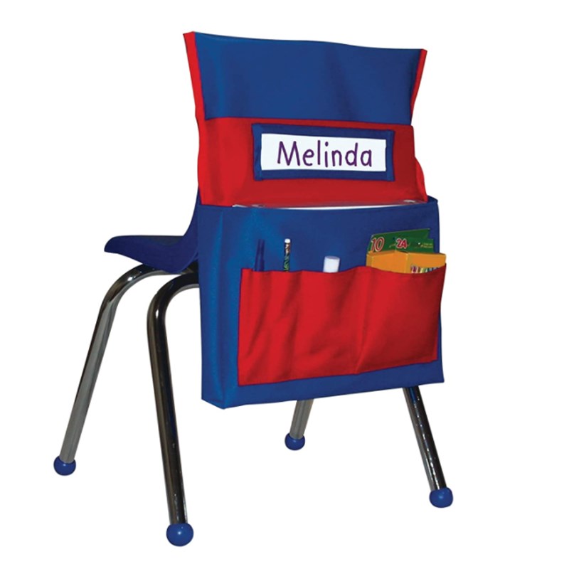 英语早教室椅子背牛津帆布学生布w置环创文具收纳挂袋Chair Pocke