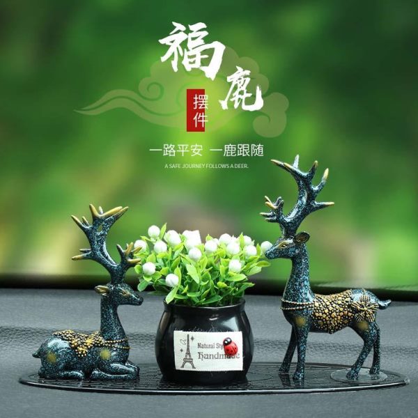 大全鹿车内饰品高档男士一路车载装饰中控用品汽车摆件上车台平安