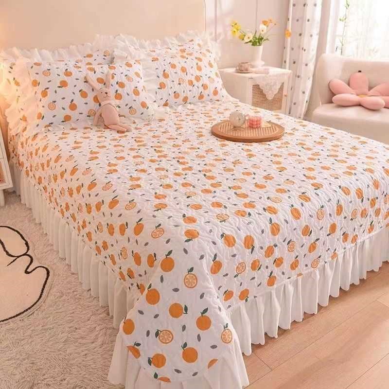 四季夹棉床盖g韩版公主风床罩新款双面保护套加厚床单床上用品