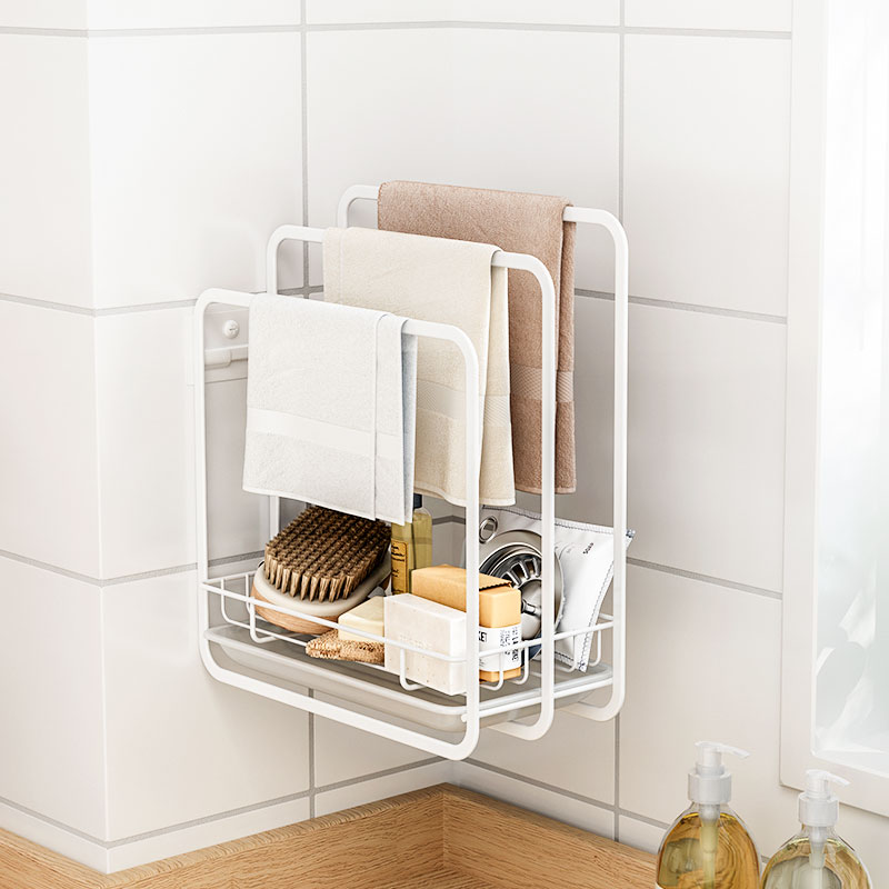 厨房抹布挂架f免打孔壁挂洗碗布收纳架家用台面水槽海绵沥水置物