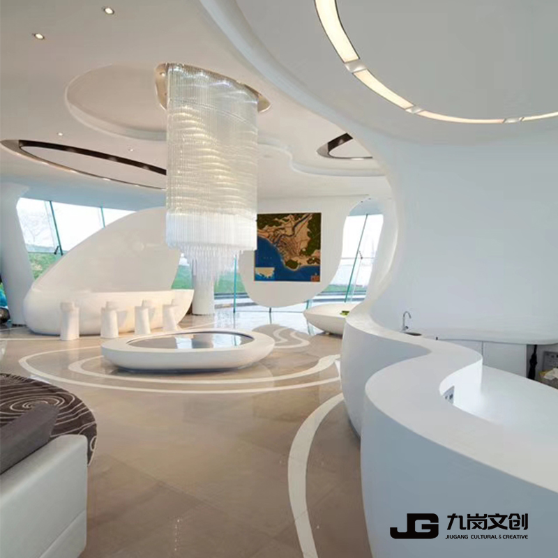 GRG石膏天花吊顶造型板材料定制柱子美陈玻璃钢休闲X座椅吧台制作