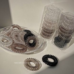 渐变灰色电话线发圈ins网红韩版 9条袋装 简约少女百搭弹力皮筋发饰