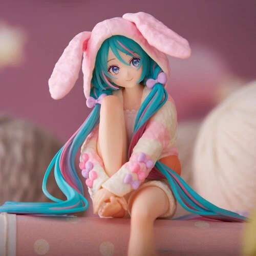 初音未来手办兔耳睡衣美少女动漫模型玩具桌面机箱车载装饰摆件