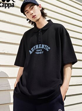 Kappa卡帕男装女装夏季新款运动半袖休闲学院风T恤K0EX2PD30D