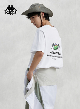 Kappa卡帕男款短袖新款夏季刺绣T恤字母图案衫短袖K0E32TD76