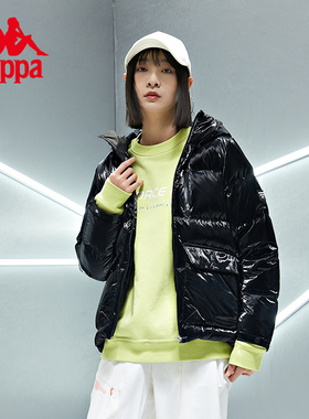 Kappa卡帕女装冬季新款连帽加厚面包服保暖羽绒服外套K0B82YY08F