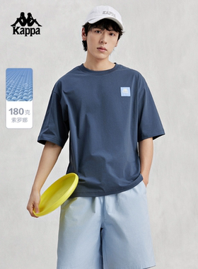 Kappa卡帕男装女装夏季新款骑行图案运动休闲T恤K0EX2TD96D