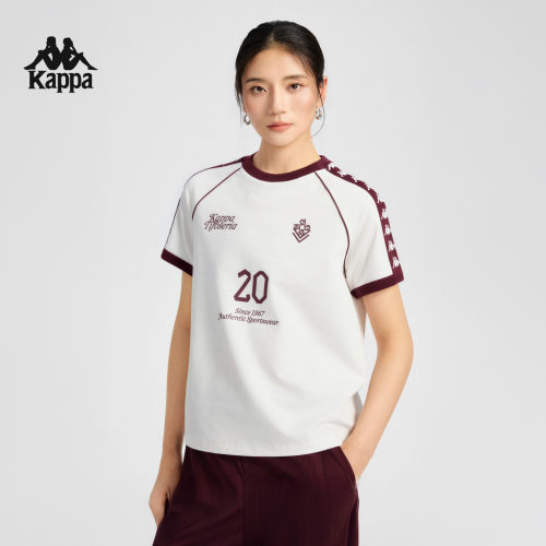 Kappa卡帕背靠背短袖t恤女2026新款夏季亲肤挺阔休闲宽松运动上衣