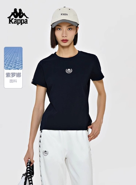 Kappa卡帕女子夏季新款复古运动短袖罗娜休闲T恤K0E22TD01