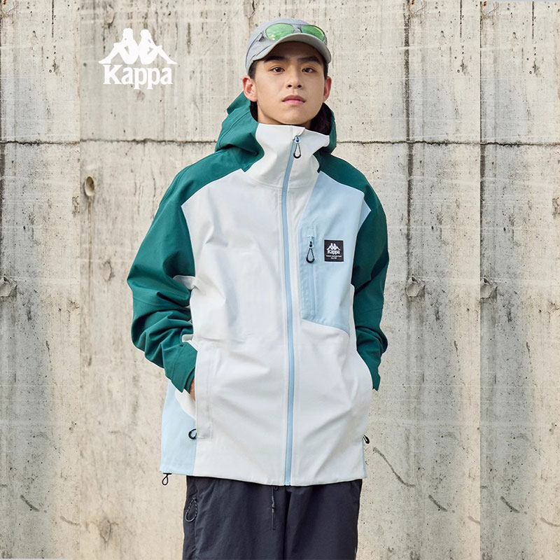 Kappa卡帕男士连帽拉链冲锋衣