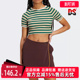 休闲高腰短袖 新款 T恤JC6166 夏季 Adidas阿迪达斯三叶草女装